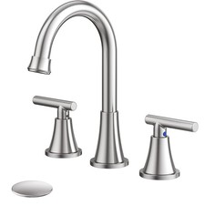 Bathroom Faucets for Sink 3 Hole, Hurran Brushed Nickel Bathroom Sink Faucet wit