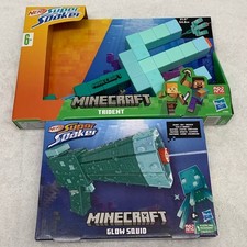 Nerf Minecraft Super Soaker Trident and Glow Squid Water Blaster Minecraft New