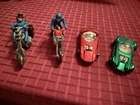 2 Sweet 16 Red Line Hot Wheels Car And 2 Red Line Motorcycles In Nice Condition