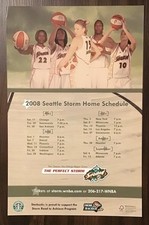 Seattle Storm 2008 11 x 17 inch promo schedule poster SUE BIRD LAUREN JACKSON +