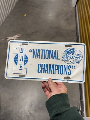 1982 North Carolina Tar Heels National Champions Champs Metal License Plate