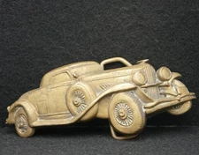 WF01123 GREAT VINTAGE 1978 CUT-OUT **OLD CAR*** SOLID BRASS ARTWORK BELT BUCKLE