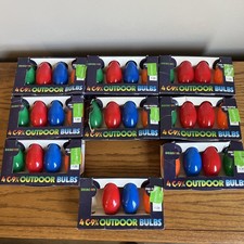 Vintage Outdoor Christmas Light Bulbs Green Red Blue Orange C9 C9 1/4 35 Bulbs