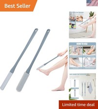 Toe Cleaning Brush 15.7" Foot Scrubber in Shower with Long Handle Silicone Ga...