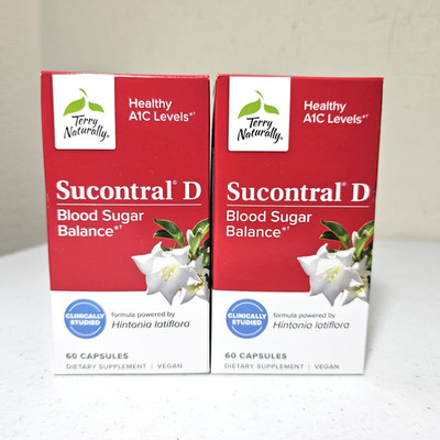 (2) EuroPharma Terry Naturally Sucontral D Blood Sugar Balance 120 Caps 10/26