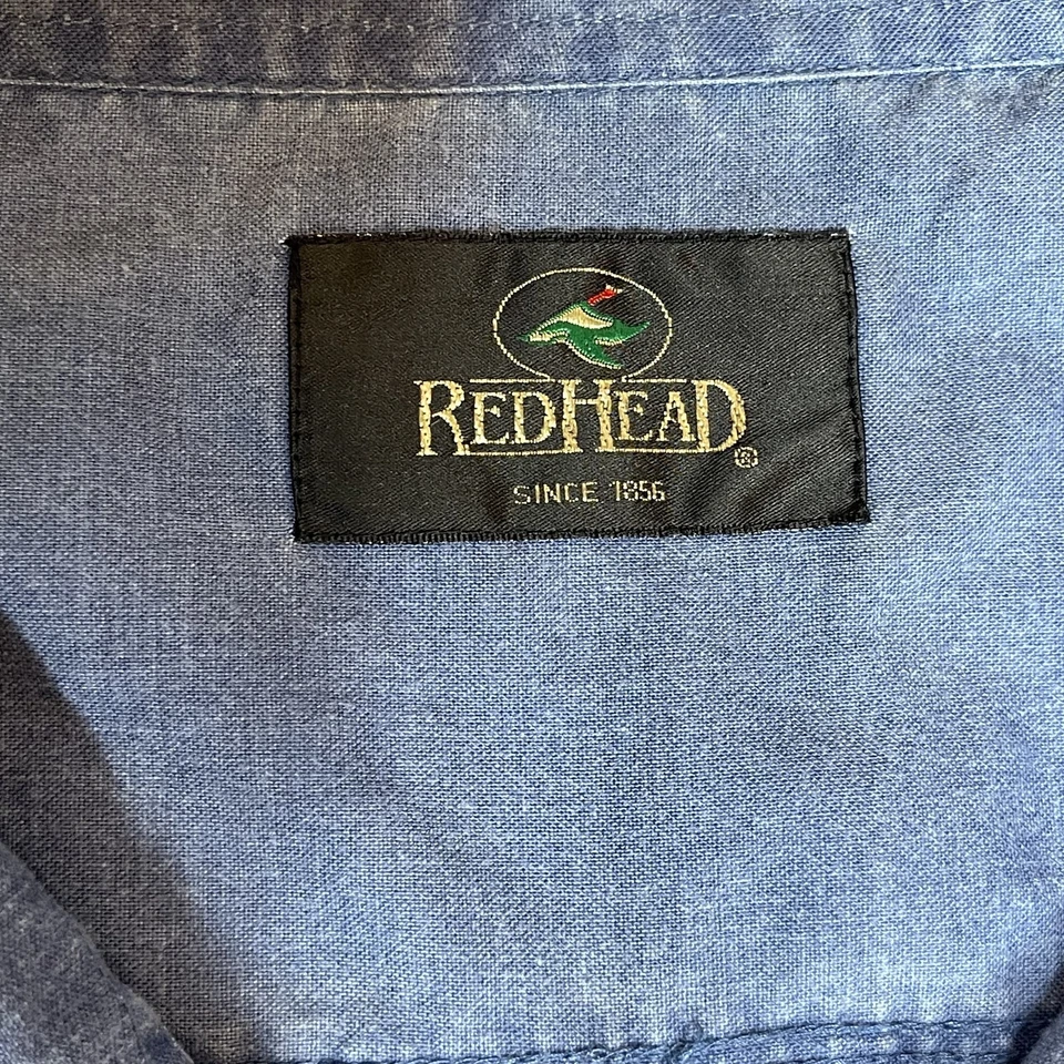 RedHead Shirt Mens 3XL Denim Short Sleeve Fishing Outdoor Pockets Embroidered - Image 4 of 4