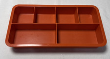 Vintage Tupperware Orange Stow N Go 1579 Organizer Tray 1423-5 tuppercraft