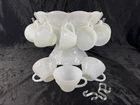 Vintage Anchor Hocking Milk Glass Grape 26 pc. Punch Set - Bowl/Base/Cups/Hooks