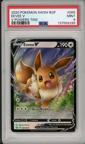 2021 Pokemon Black Star Promo Eevee V V Powers Tins #065 PSA 9