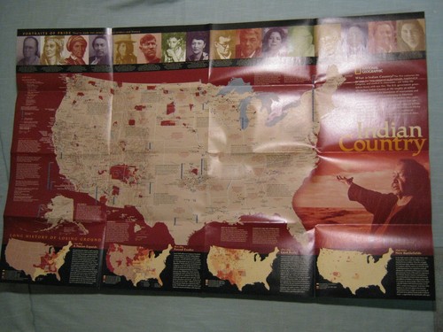 NORTH AMERICAN INDIAN CULTURES+INDIAN COUNTRY MAP National Geographic Sept. 2004