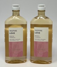 2 BATH  BODY WORKS AROMATHERAPY INSPIRE LOVE ROSE VANILLA WASH FOAM SHOWER GEL
