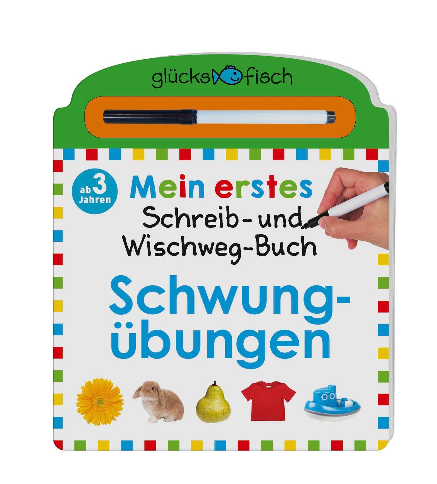 Thumbnail - Glücksfisch: Mein Erstes Schreib-und Wegwisch-buch: Schwungübungen |