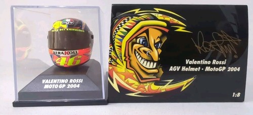 MINICHAMPS 1/8 VALENTINO ROSSI MOTO GP 2004 DRIVERS HELMET F1 CASED MODEL