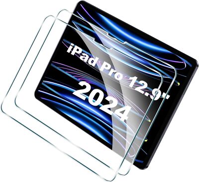 2Pack Compatible With Apple iPad Air/Pro 2024 12.9'' Screen Protector,9H Hardness