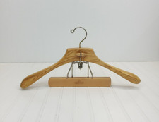 Vintage Harmony House 18" Solid Wood Suit Hangers with Pants Skirt Clamps