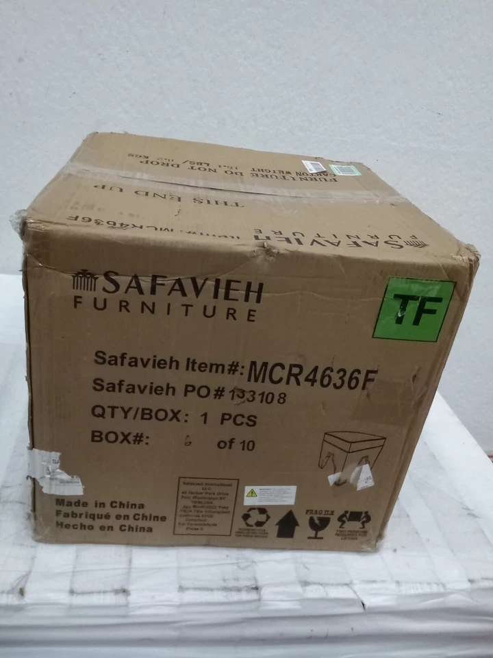 Cabezales de uñas Safavieh Grant otomanos plateados, precio reducido 2172712858 MCR4636F Foto 2 de 4