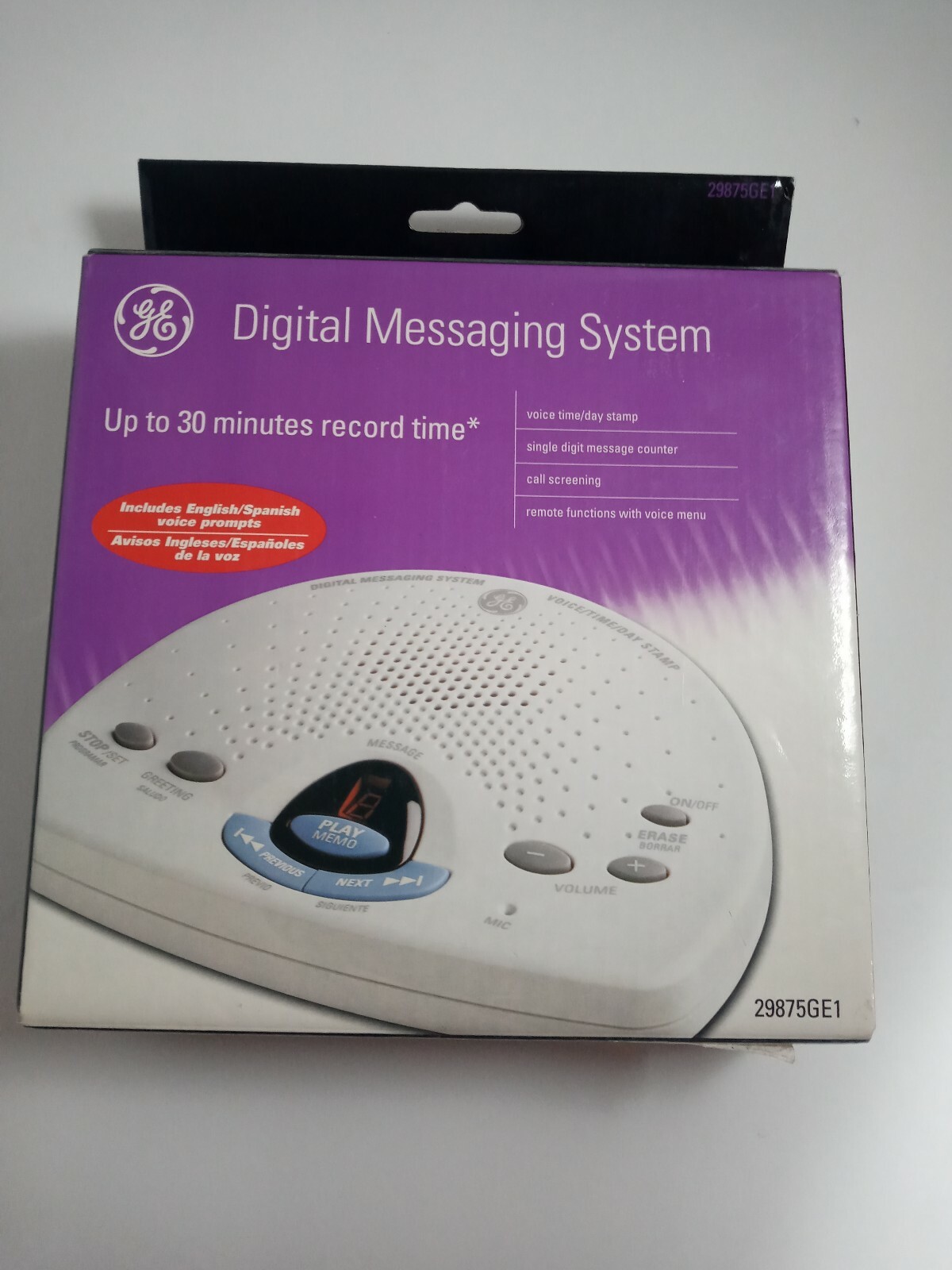 GE Digital Messaging System Answering Machine Model 29875GE1B OPEN BOX
