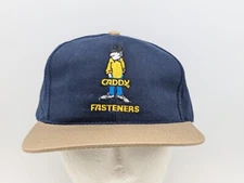 Caddy Fasteners Hat Cap Snapback Adjustable Erico Navy Blue With Gold Bill USA