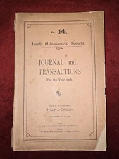 Antique Book: LEEDS ASTRONOMICAL SOCIETY JOURNAL & TRANSACTIONS 1906 Illustrated