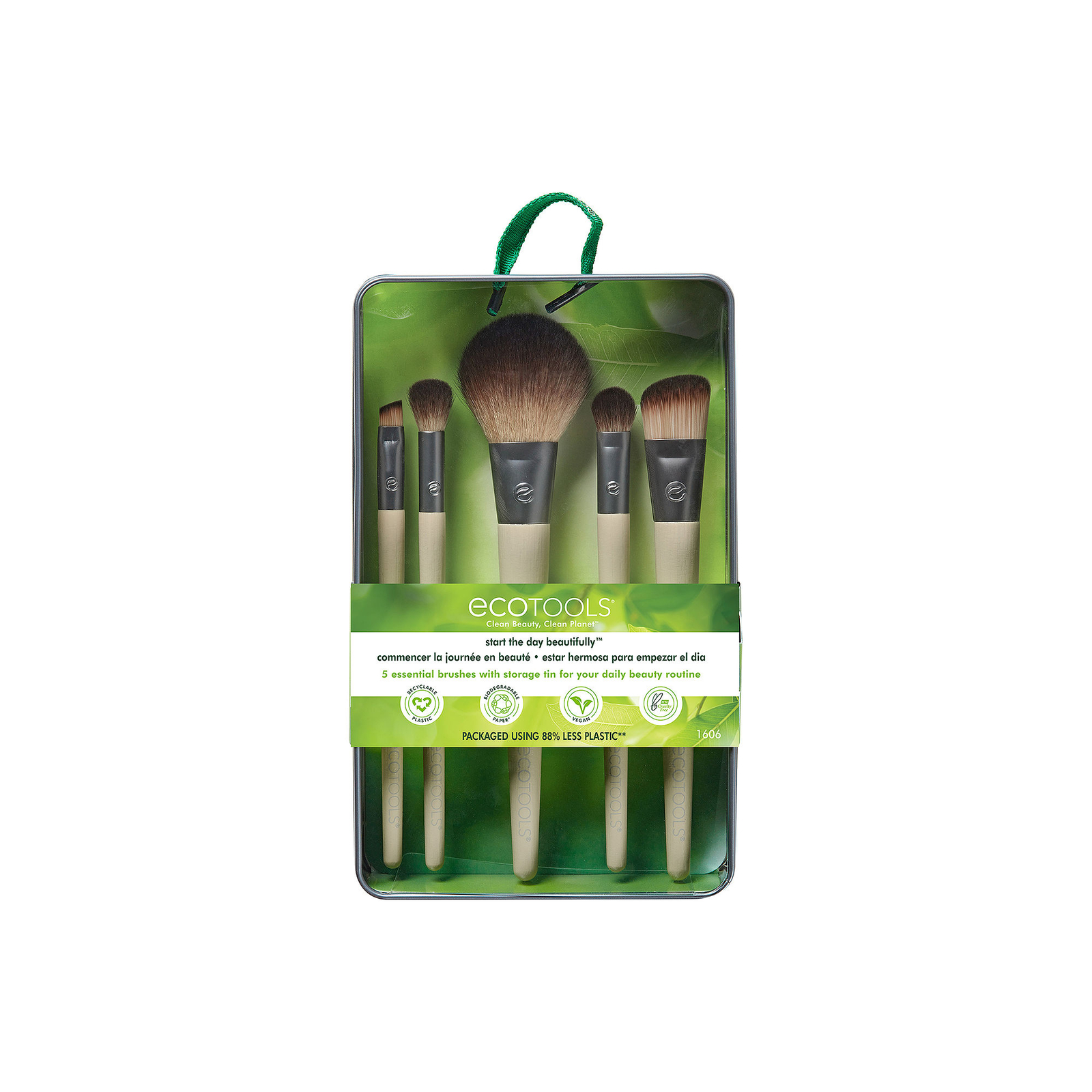 EcoTools Start The Day Beautifully Kit Makeup Brush Set with Storage