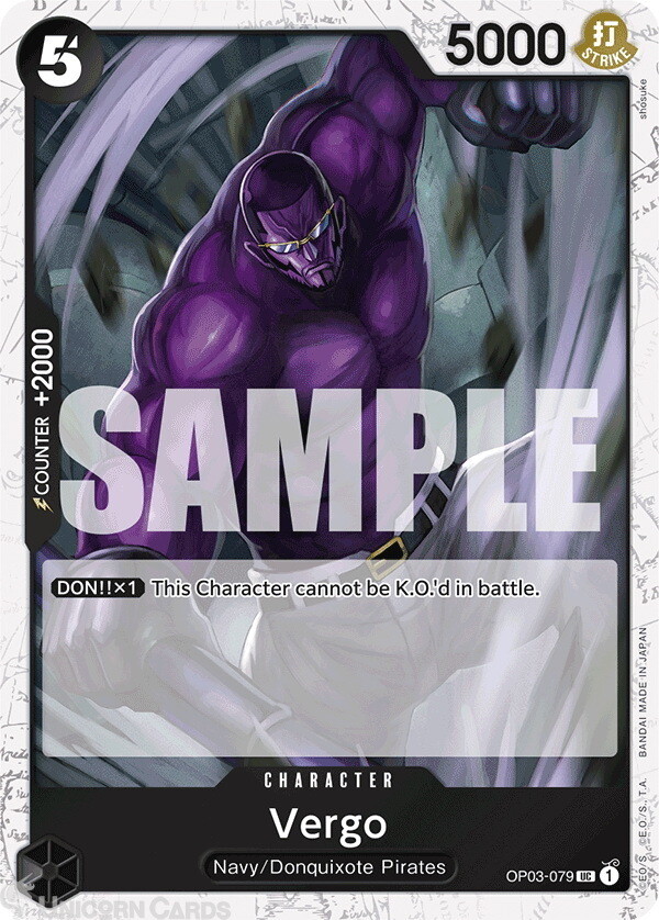 OP03-079 Vergo : Uncommon Special Foil (Jolly Roger Flag) English One Piece TCG