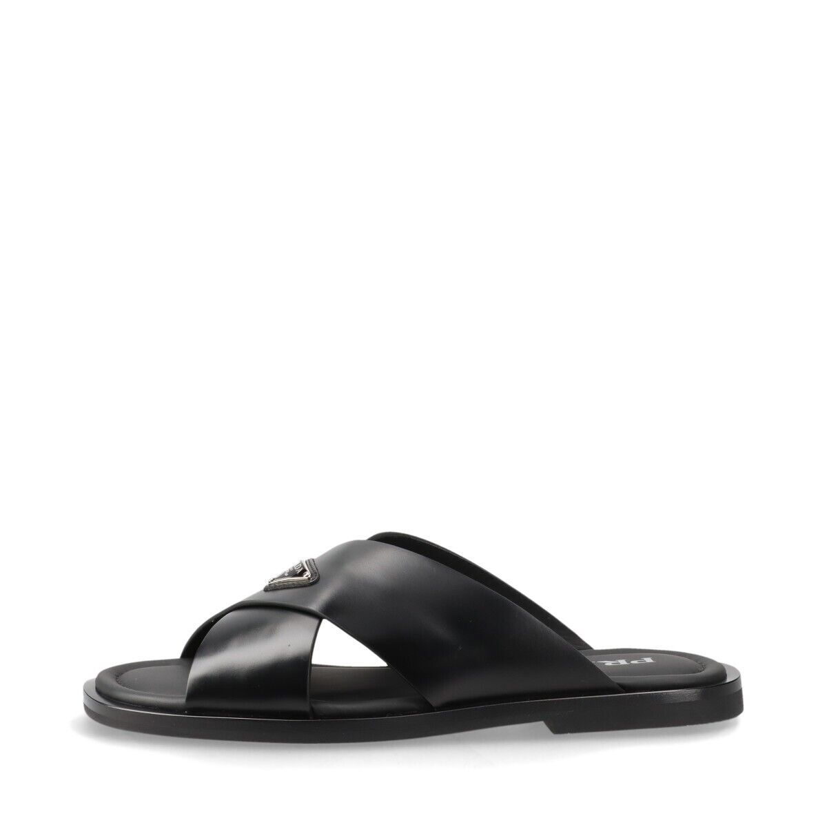 Prada Triangle logo Leather Sandals 6.5 Unisex Black 2X3081 Prada Triangle logo Leather Sandals 6.5 Unisex Black 2X3081