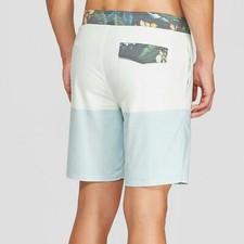 Goodfellow  Co Men's 8.5" Jones Board Shorts 30 40 Green/Blue w floral trim