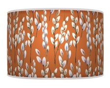 Willow Burnt Orange Floral Lampshade Pendant Drum Handmade Lamp Shade #780