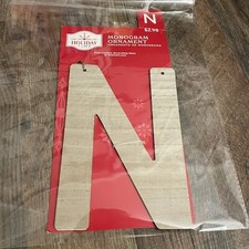 Large Wooden Letter "N  Ornament 6" 8"