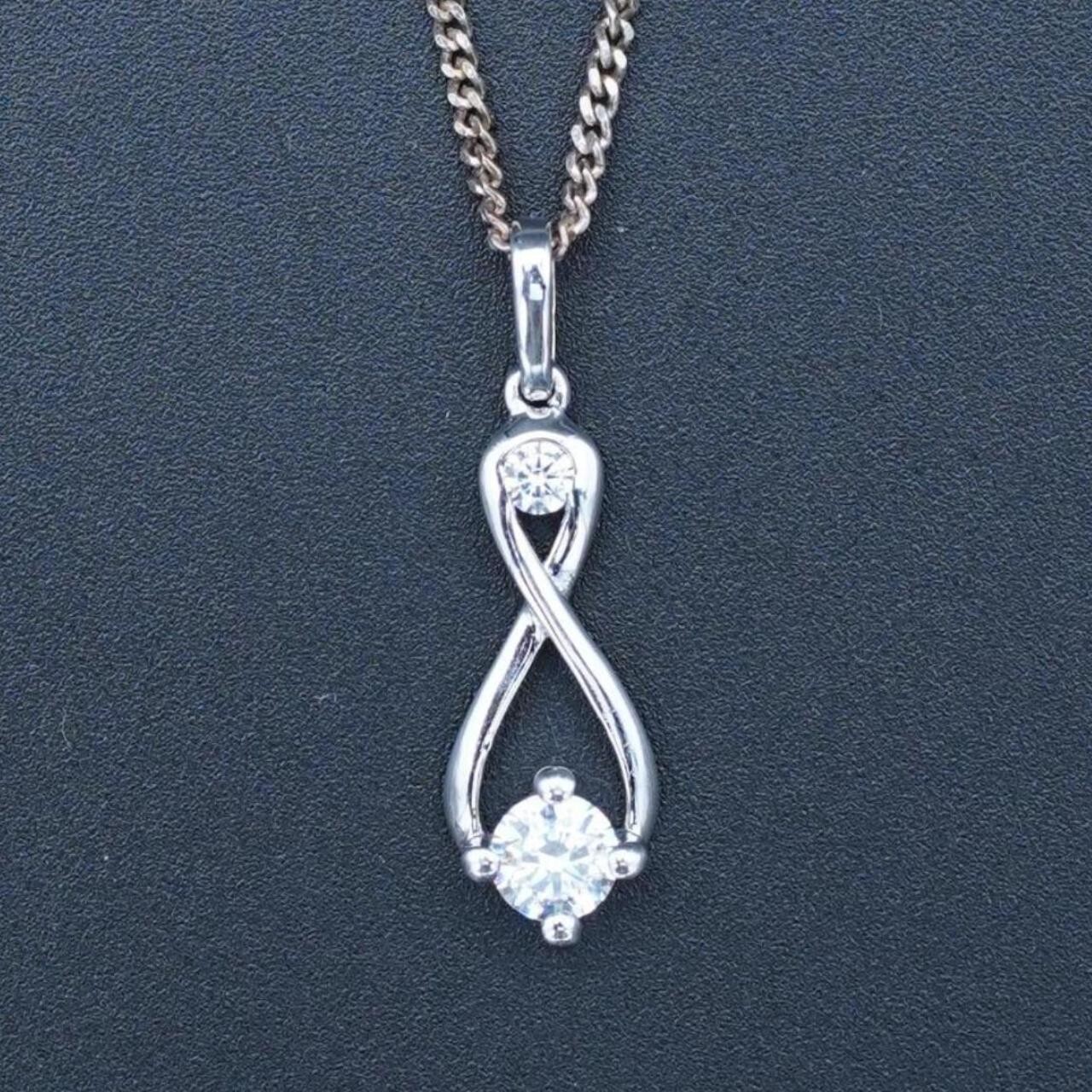 Vintage solid silver twisted teardrop Diamond sty… - image 1