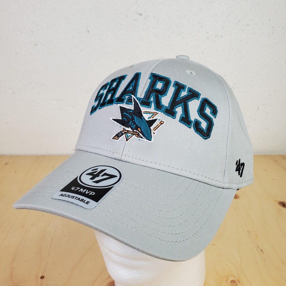 San Jose Sharks Cap '47 Brand MVP Adjustable Gray Snapback Hat NHL
