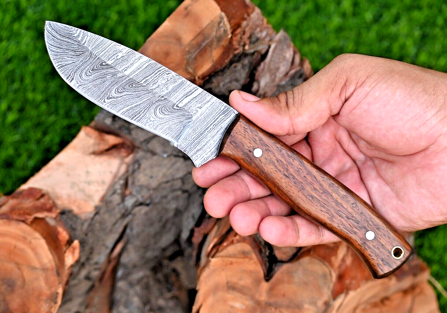 CUSTOM MADE HAND FORGED DAMASCUS STEEL HUNTING CAMPING KNIFE 2890