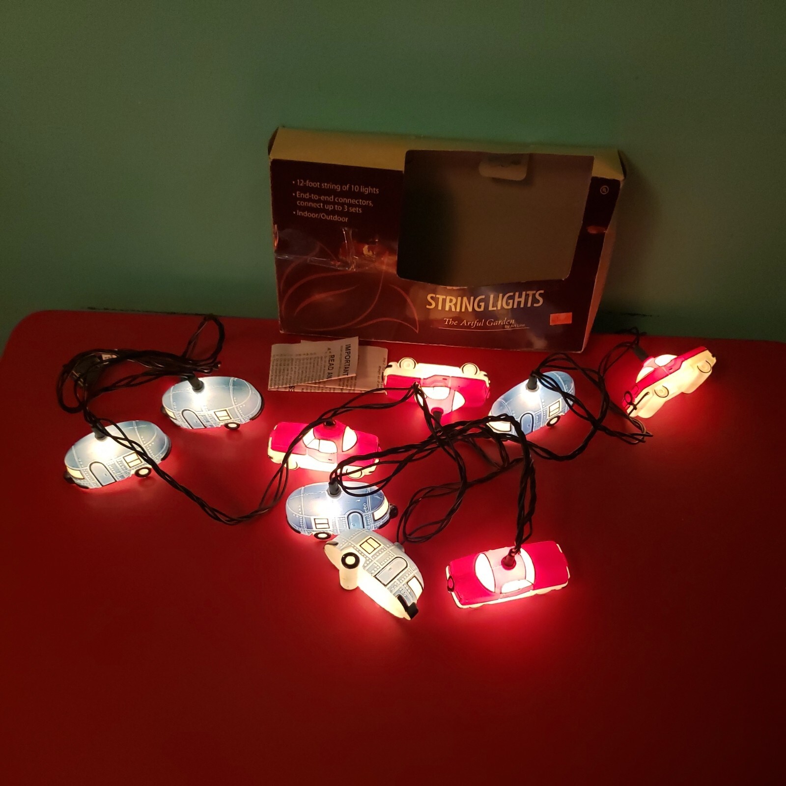 Cars and Airstream Campers String of 10 Lights RV PRIMAL LITE by