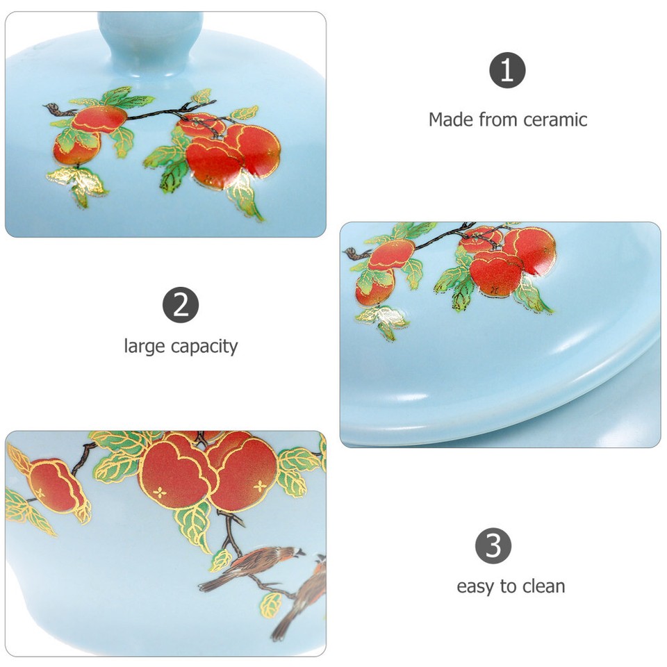 2pcs Ceramic Tea Canister Airtight Vintage Chinese Style Tea Storage