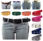 NEW Thick Wide Bonded Leather Belt w/ Removable Silver Buckle 12 Bright Colors!