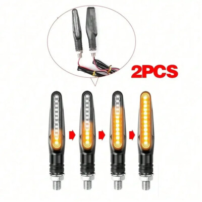 2x Universal LED Motorrad Blinkleuchte 12V IP68 Wasserdicht Bernstein Blinker