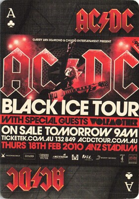AC/DC Black Ice Tour Poster image Single Swap Playing Card - 1 card | eBay