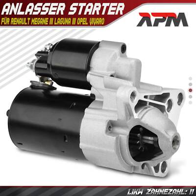 Anlasser Starter 1,1 KW 11 Zähnez. für Renault Megane 3 Laguna 3 Opel Vivaro 1.8