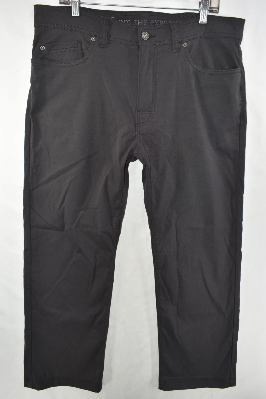 Prana Brion Slim Fit Hiking Trail Pants Mens Size 36 Gray Meas. 37x28.5 Short