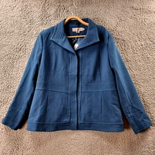 New HOLMES & FALLON Womens Jacket Size V XL Blue Long Sleeve Collared
