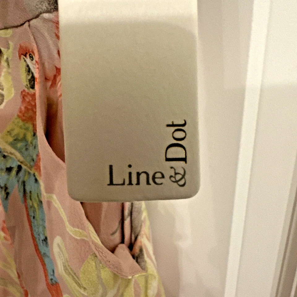 Line & Dot Anthropologie Size Large Beige Floral Strapless Mini Dress NWT Lined - Image 4 of 4