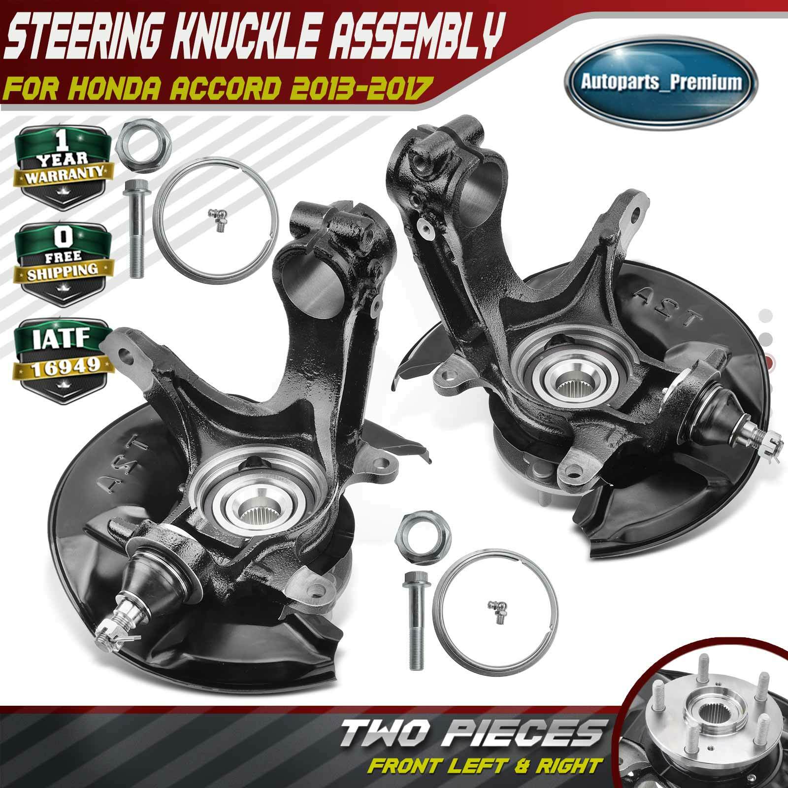 2x Front LH & RH Steering Knuckle & Wheel Hub Bearing Assembly for Honda Accord