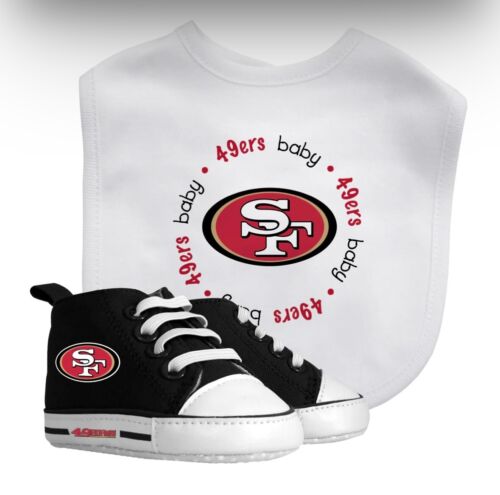 NFL San Francisco 49ers - 2-Piece Baby Gift Set Pre-Walkers and Bib - Afbeelding 1 van 1