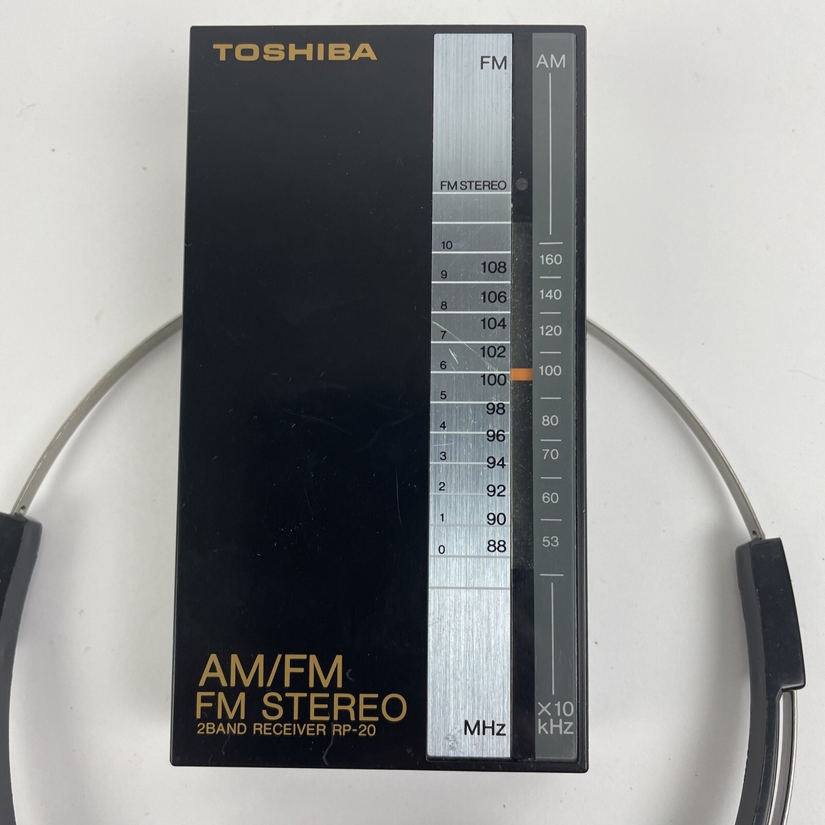 Vintage Toshiba RP-20 AM/FM Stereo Portable Receiver Black