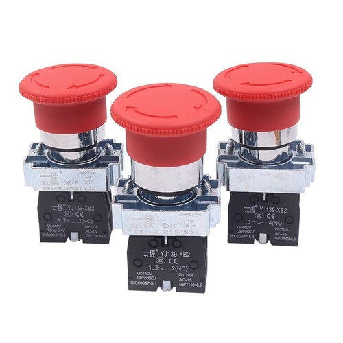 22mm 1NO1NC/2NC Red Mushroom Emergency Stop Push Button Switch 10A XB2-BS542 545 - Picture 3 of 14