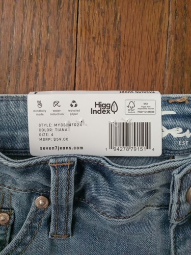Seven7 Weekend Short~Tiana~ Womens Size 4 Frayed Hem 5" Inseam NWT - Picture 4 of 4