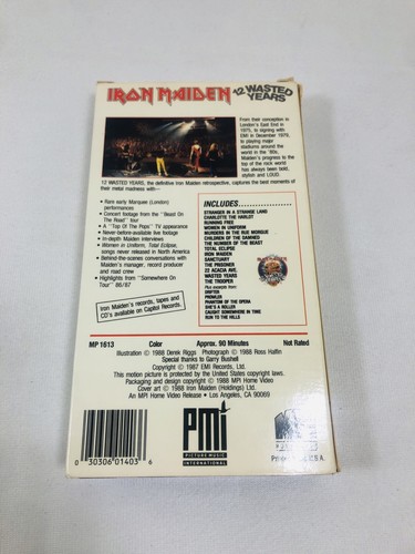 Iron Maiden 12 Wasted Years VHS 1987 Pre-owned Heavy Metal - Picture 2 of 7