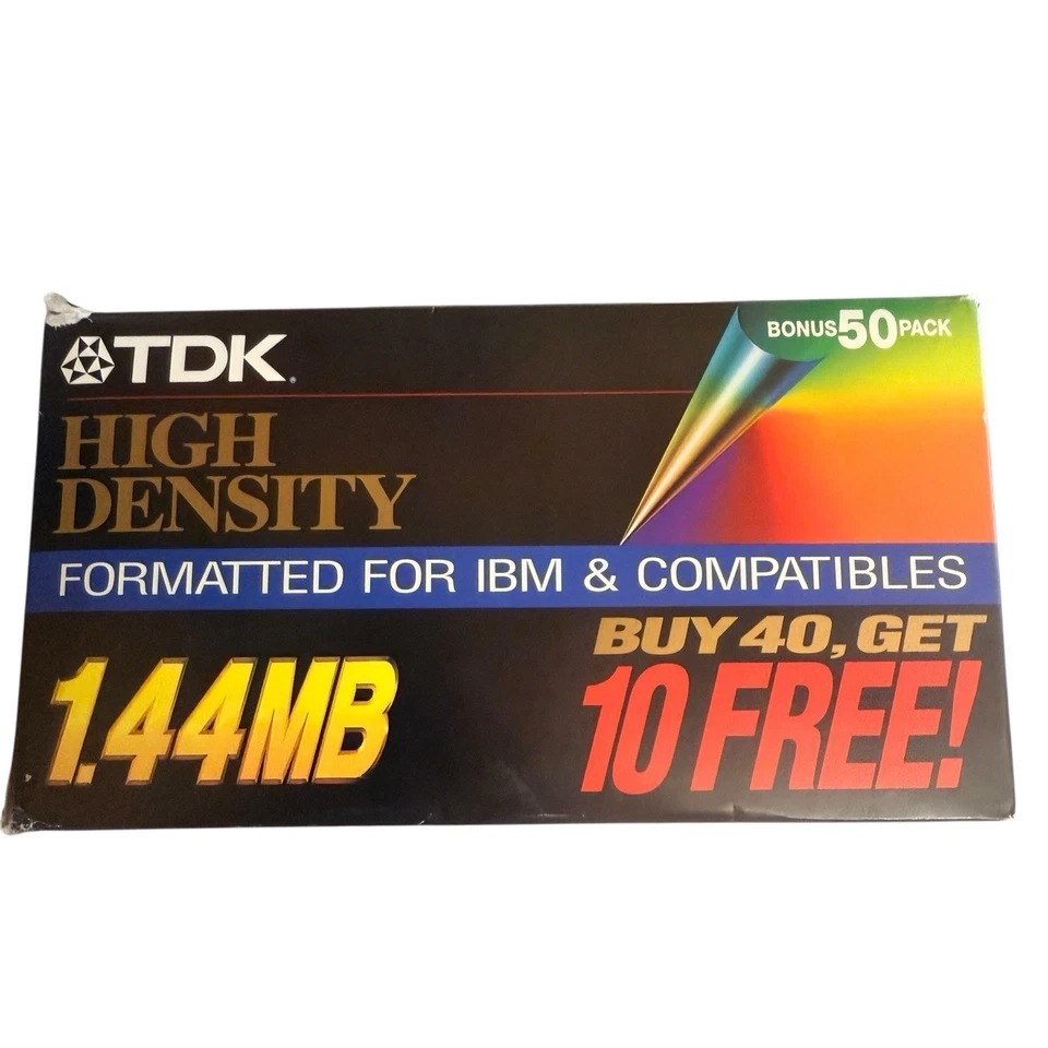 50 TDK Alta Densidad Formateado 3.5" Disquete MF-2HD 1.44 MB Compatible con IBM Foto 3 de 4