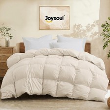 Twin Size Down Comforter - All Season Ultra Soft Goose Down Feather Fiber