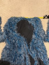 Boho Blue Gray Eyelash Polyester Yarn. Homemade One Size